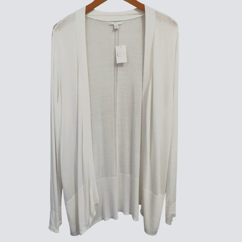 Cato Off White Light Weight Open Front Long Sleeve Cardigan